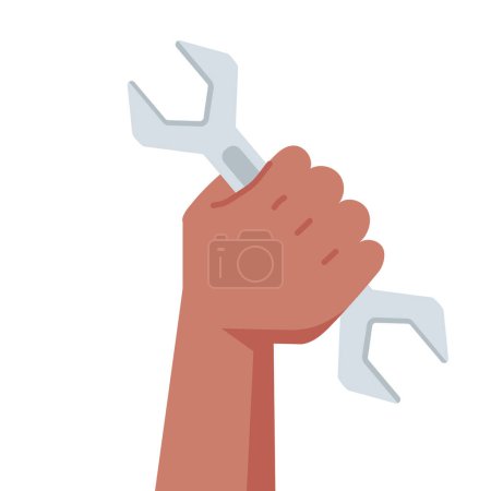 labour day hand with tool illustration vector