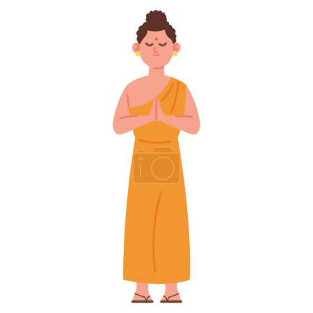 Illustration for Waisak man in meditation illustration - Royalty Free Image