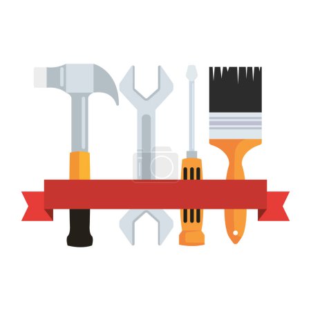 Illustration for Labour day tools illustration vector - Royalty Free Image