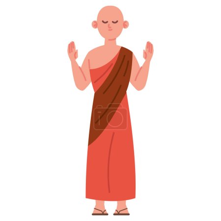 Illustration for Waisak monk meditation illustration design - Royalty Free Image