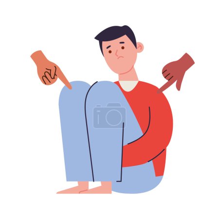 Illustration for Discrimination scene with male isolated - Royalty Free Image