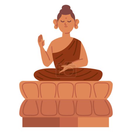 Illustration for Waisak buddhist character illustration design - Royalty Free Image