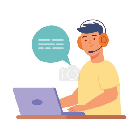 Illustration for Customer support operator isolated design - Royalty Free Image