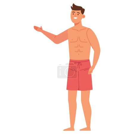 Illustration for Summer party standing man illustration - Royalty Free Image
