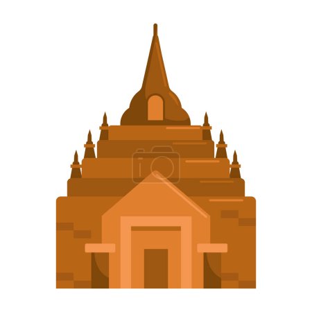Illustration for Thingyan festival temple illustration vector - Royalty Free Image