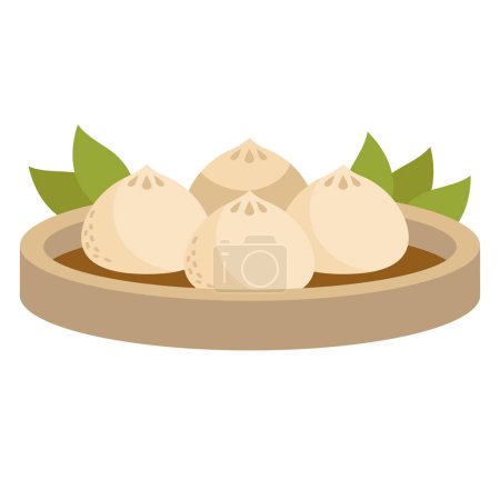 Illustration for Qingming chinese dumpling illustration design - Royalty Free Image