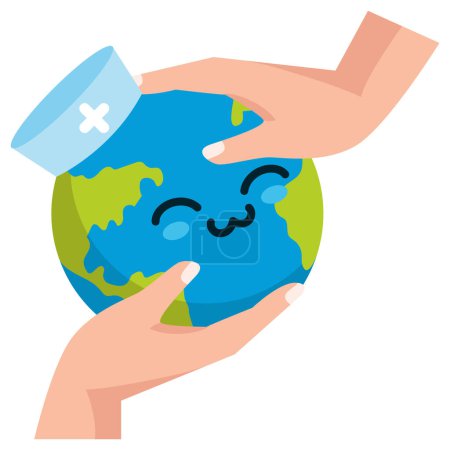 Téléchargez les illustrations : Journée mondiale de la santé salutation illustration - en licence libre de droit