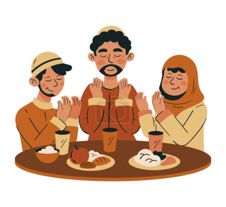 Ilustración de Iftar personas celebración diseño aislado - Imagen libre de derechos