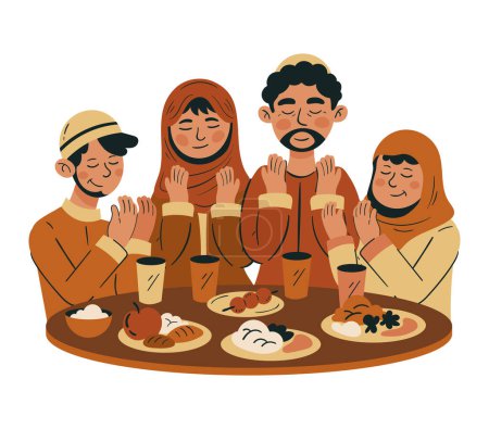Illustration for Iftar persons celebration isolaetd design - Royalty Free Image