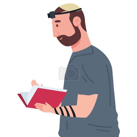 Ilustración de Diseño aislado judío tefilín macho - Imagen libre de derechos