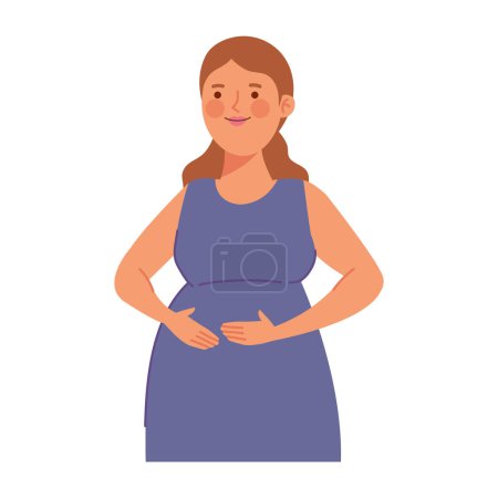 Photo for Baby shower pregnant woman isolated - Royalty Free Image
