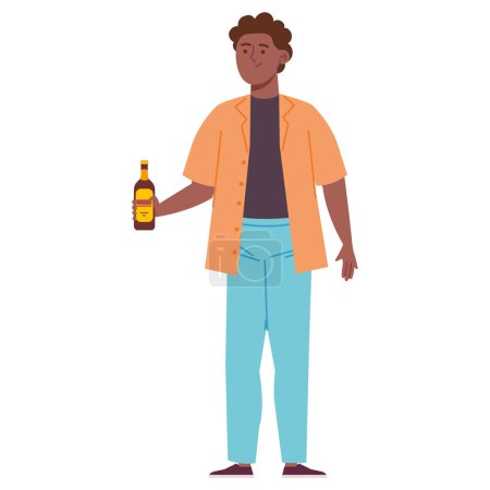 Illustration for Stag party man with beer isolated - Royalty Free Image