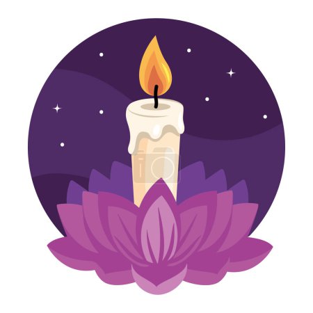waisak candles religious illustration design