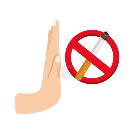 Téléchargez les illustrations : Jour non fumeur rappel conception isolée - en licence libre de droit
