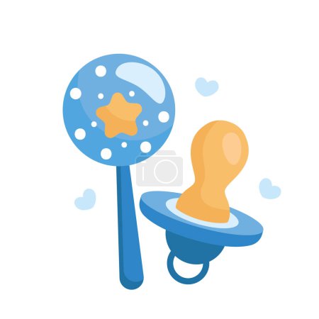 Illustration for Gender reveal blue pacifier isolated - Royalty Free Image