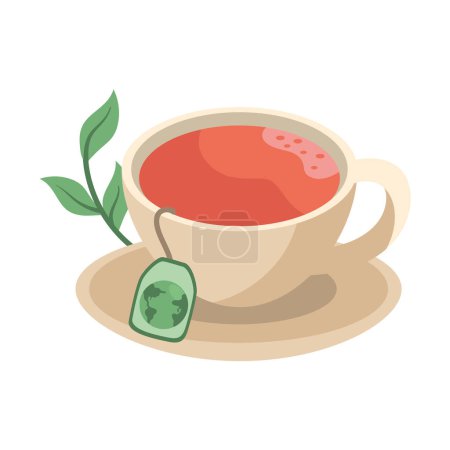 Illustration for Tea day hot cup isolated design - Royalty Free Image