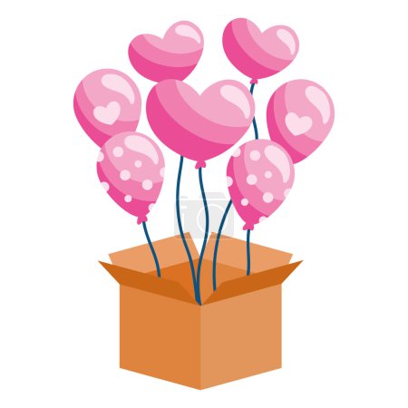 Illustration for Gender reveal pink balloons isolated - Royalty Free Image