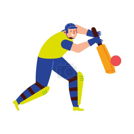 Illustration for Cricket man character illustration design - Royalty Free Image