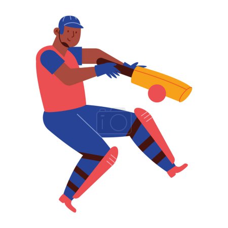 Illustration for Cricket professional player illustration design - Royalty Free Image