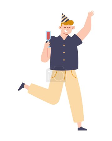 Illustration for Birthday man celebrating isolated design - Royalty Free Image
