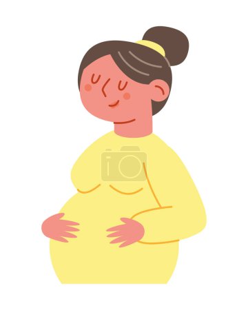 Illustration for Baby shower pregnant woman isolated - Royalty Free Image