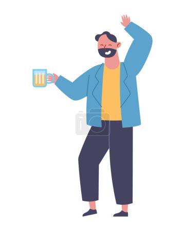 Ilustración de Despedida de soltero con cerveza aislada - Imagen libre de derechos