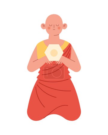Ilustración de Waisak buddhist carácter ilustración diseño - Imagen libre de derechos