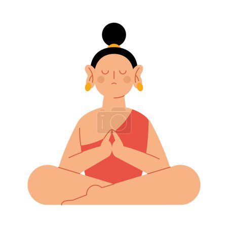 Illustration for Waisak buddha meditation illustration design - Royalty Free Image