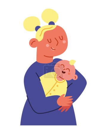Ilustración de Bebé ducha madre e hijo aislado - Imagen libre de derechos