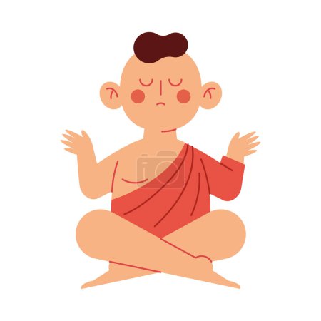 Illustration for Waisak buddha in lotus pose illustration - Royalty Free Image
