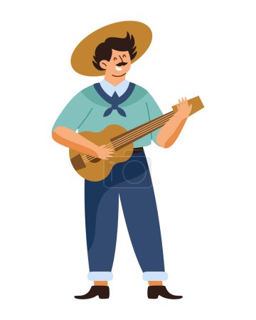 festa junina man with guitar illustration
