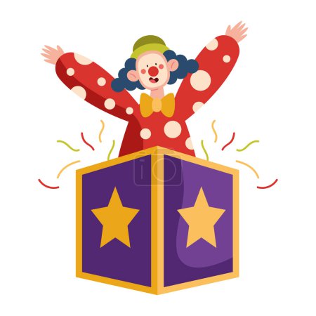 Photo for Birthday clown in box isolated - Royalty Free Image