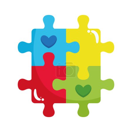 autisme puzzle campagne illustration vecteur