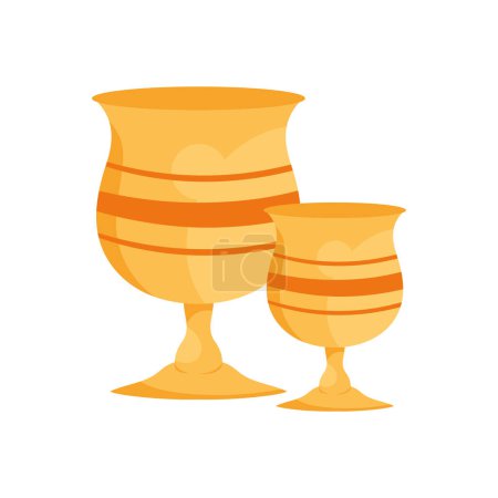 Illustration for Arabic tea cups illustration vector - Royalty Free Image