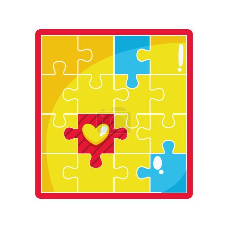 Photo for Autism puzzle pieces illustration vector - Royalty Free Image