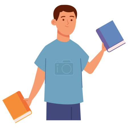 Photo for Reader male with a book isolated design - Royalty Free Image
