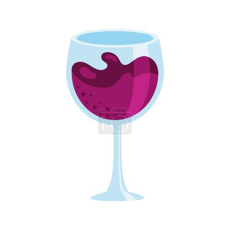 Téléchargez les illustrations : Verre journée du vin design isolé - en licence libre de droit