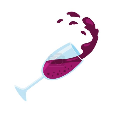 Ilustración de Vino día salpicadura vidrio aislado diseño - Imagen libre de derechos