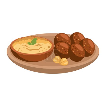Photo for Hummus day food illustration isolated - Royalty Free Image