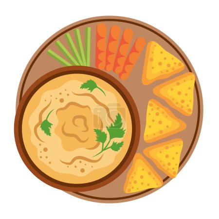 Illustration for Hummus day appetizer isolated design - Royalty Free Image