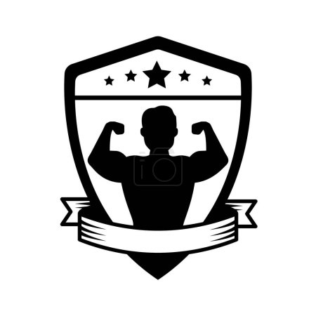 Ilustración de Diseño aislado muscular emblema de gimnasio - Imagen libre de derechos