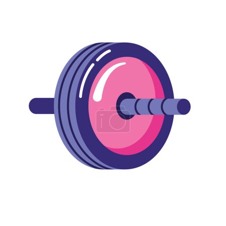 Illustration for Gym equipment wheel ab isolated design - Royalty Free Image