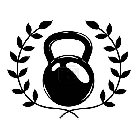 Illustration for Gym emblem kettlebell isolated design - Royalty Free Image