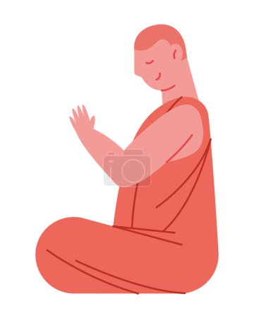 Illustration for Wesak monk meditation isolated design - Royalty Free Image