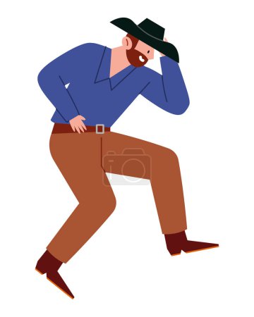 Ilustración de Rodeo hombre bailando diseño aislado - Imagen libre de derechos