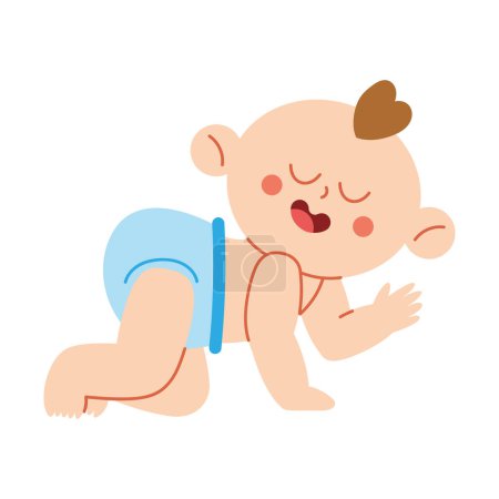 Illustration for Baby shower boy character isolated design - Royalty Free Image