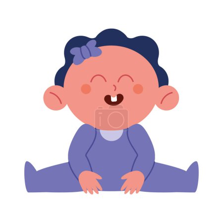 Illustration for Baby shower little girl isolated design - Royalty Free Image