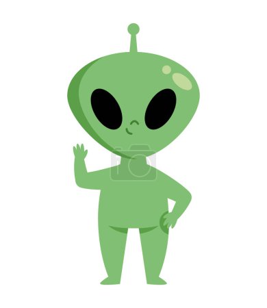 Ilustración de Alien space cartoon isolated design - Imagen libre de derechos