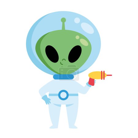 Ilustración de Alien with spacesuit isolated design - Imagen libre de derechos