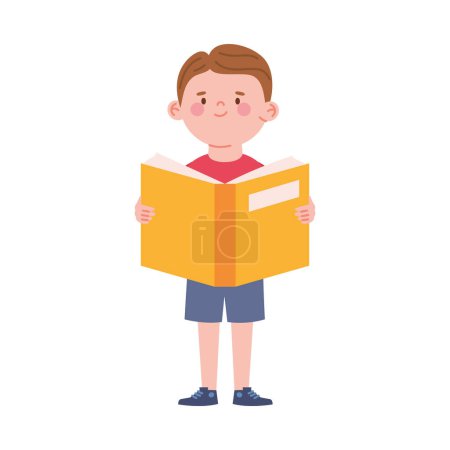Photo for Reader boy with a book isolated design - Royalty Free Image
